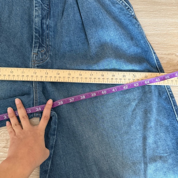 Mother Clare V. 27 NEW The Pleated Belle Prep Heel Jeans Playing in Paris - Picture 9 of 11